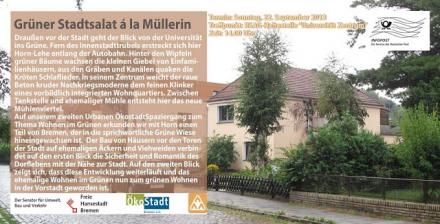 Urbaner Spaziergang "Horner Spitzen - Grüner Stadtsalat a`la Müllerin" am Sonntag, den 22.09.2013 um 14Uhr 